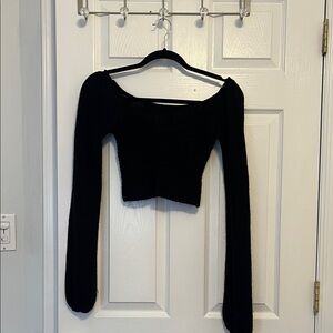 Black Long Sleeve Knit Top